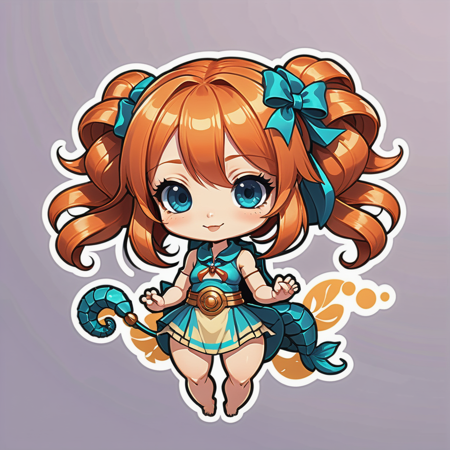 00331-1705244135-1girl, woman, fierce mountain tribal archer, toned, cosmic color_wheat and red-orange hair, Hair Bow, on stomach, with a pet Sea.webp